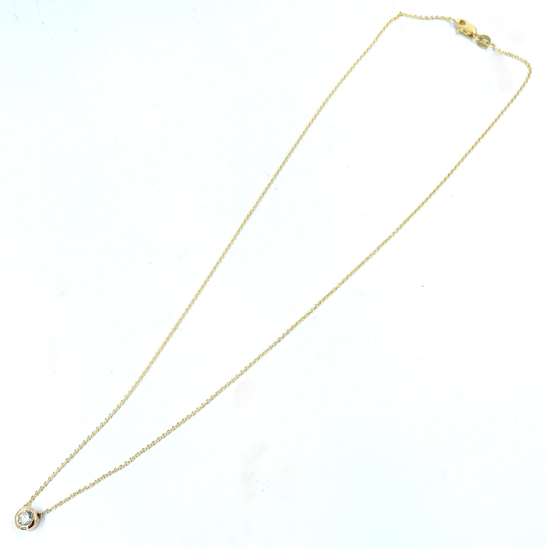 0.40 Carat Bezel Set Diamond Solitaire Necklace