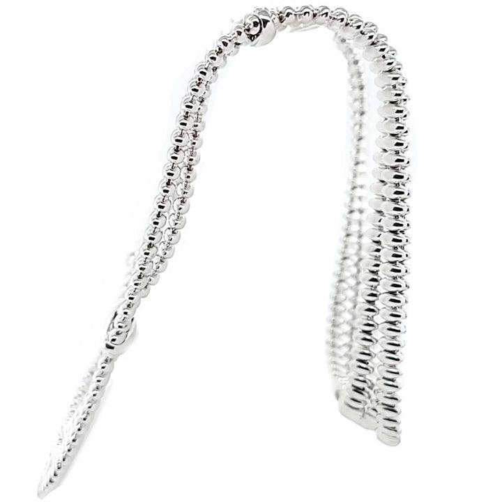 Chiampesan 18K White Gold Three-Row Diamond Collar Necklace