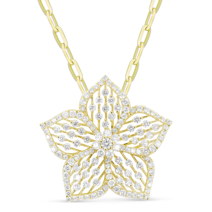 Openwork Flower Diamond Necklace
