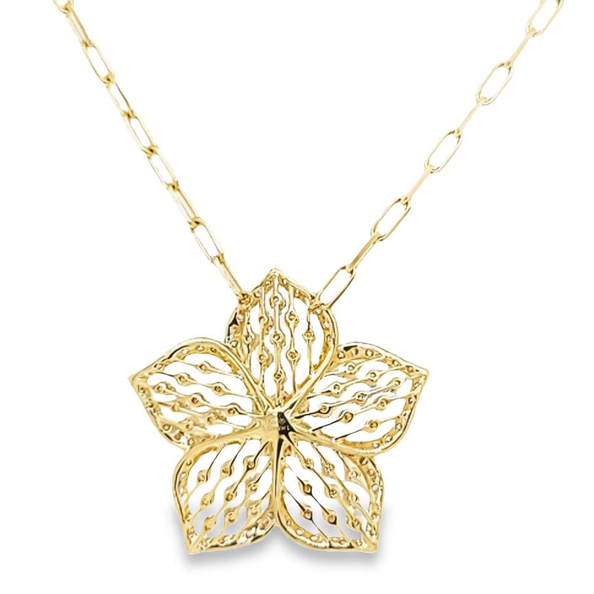 Openwork Flower Diamond Necklace