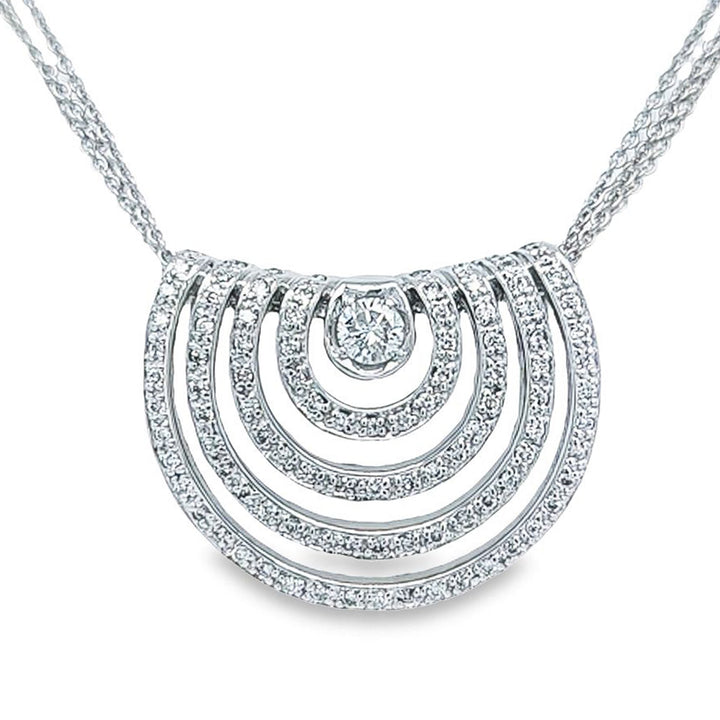 Semi-Circle Diamond Pendant Necklace
