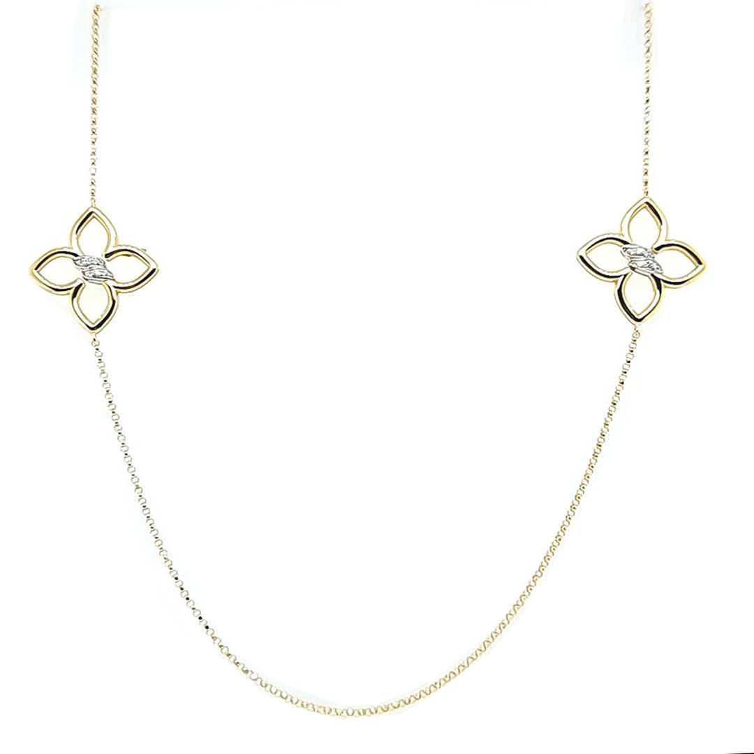 Cialoma Diamond Flower Station Long Necklace