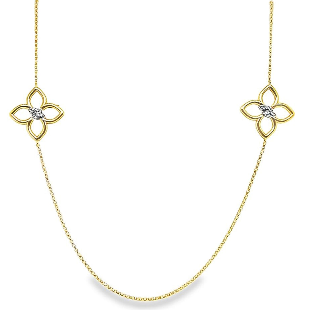 Cialoma Diamond Flower Station Long Necklace