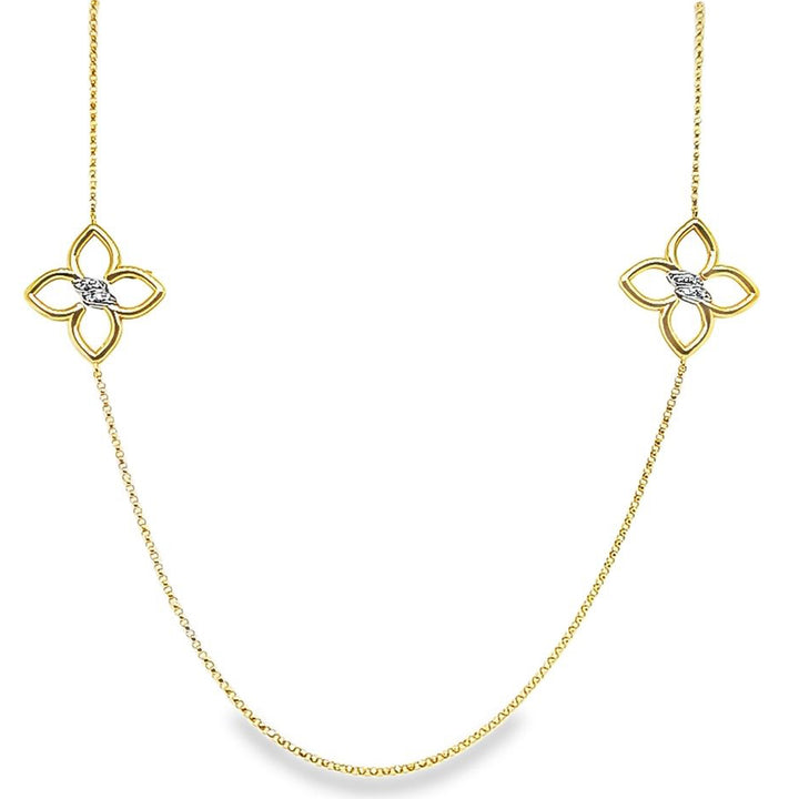 Cialoma Diamond Flower Station Long Necklace