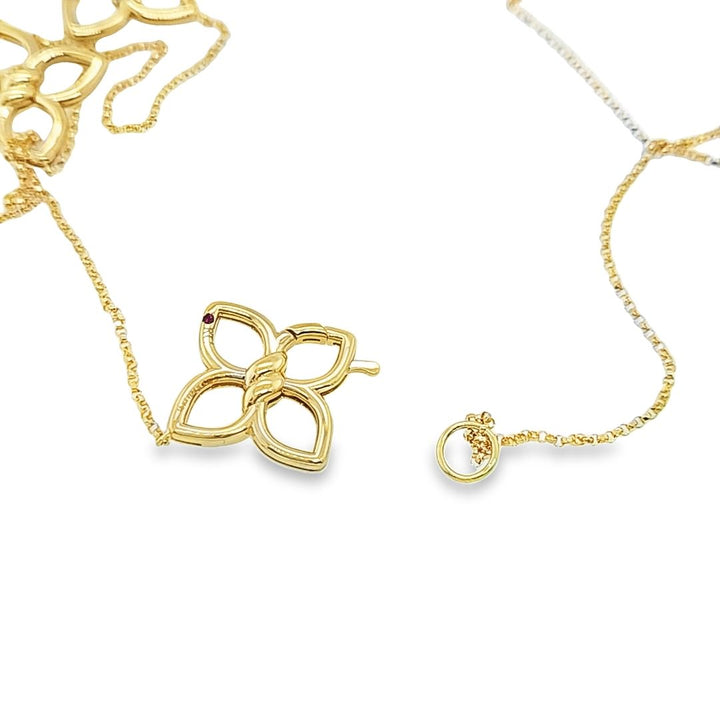 Cialoma Diamond Flower Station Long Necklace