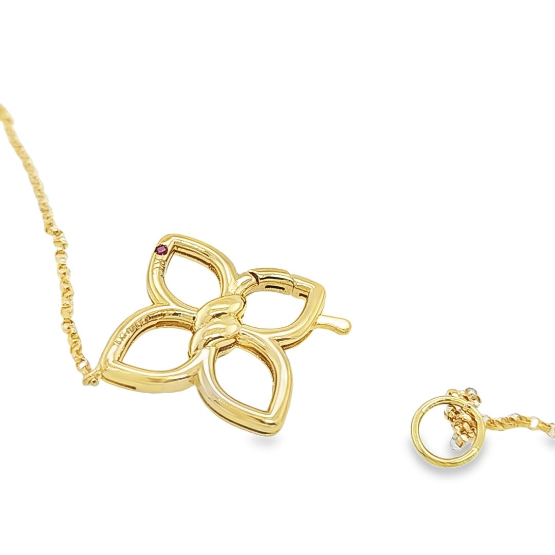 Cialoma Diamond Flower Station Long Necklace