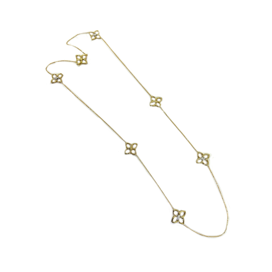 Cialoma Diamond Flower Station Long Necklace