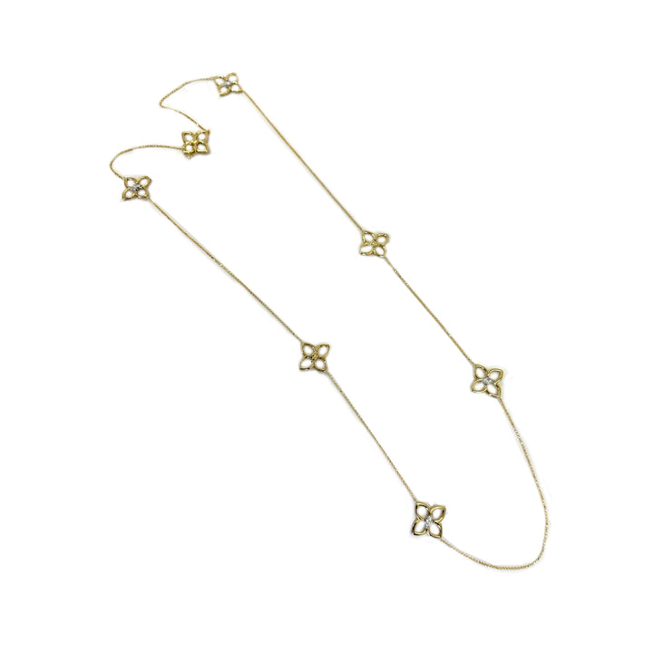 Cialoma Diamond Flower Station Long Necklace