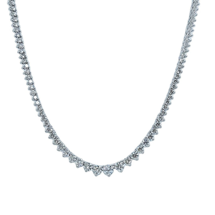 6.98 Carat Graduated Diamond Necklace