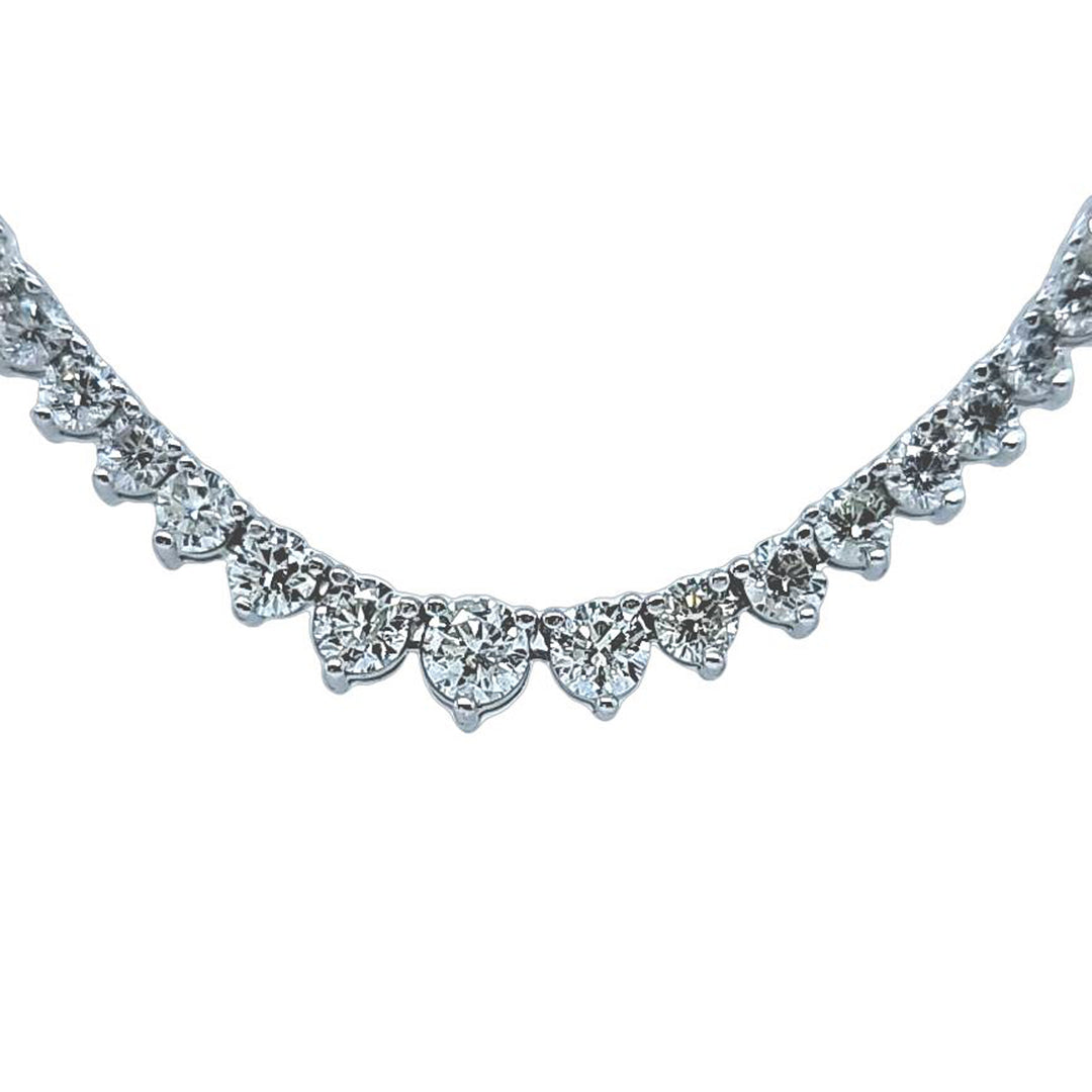6.98 Carat Graduated Diamond Necklace