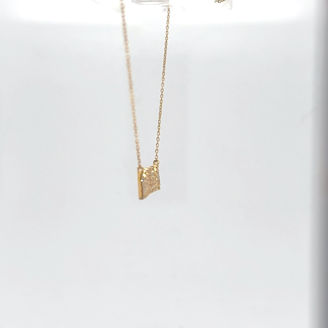 “MAMA” Pendant Necklace with Bezel-Set Diamond