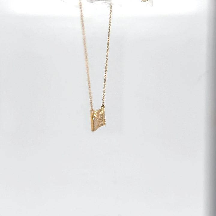 “MAMA” Pendant Necklace with Bezel-Set Diamond