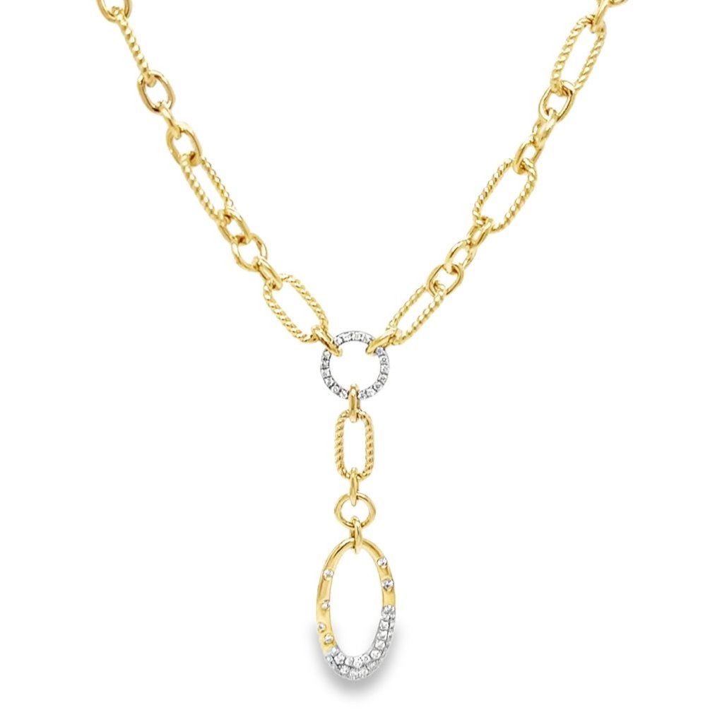 Y Paperclip Diamond Necklace