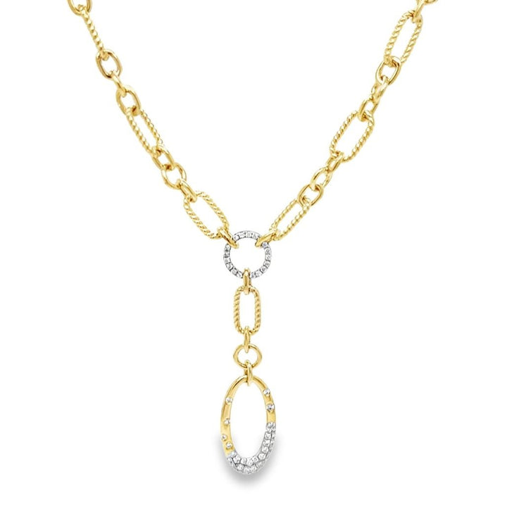Y Paperclip Diamond Necklace