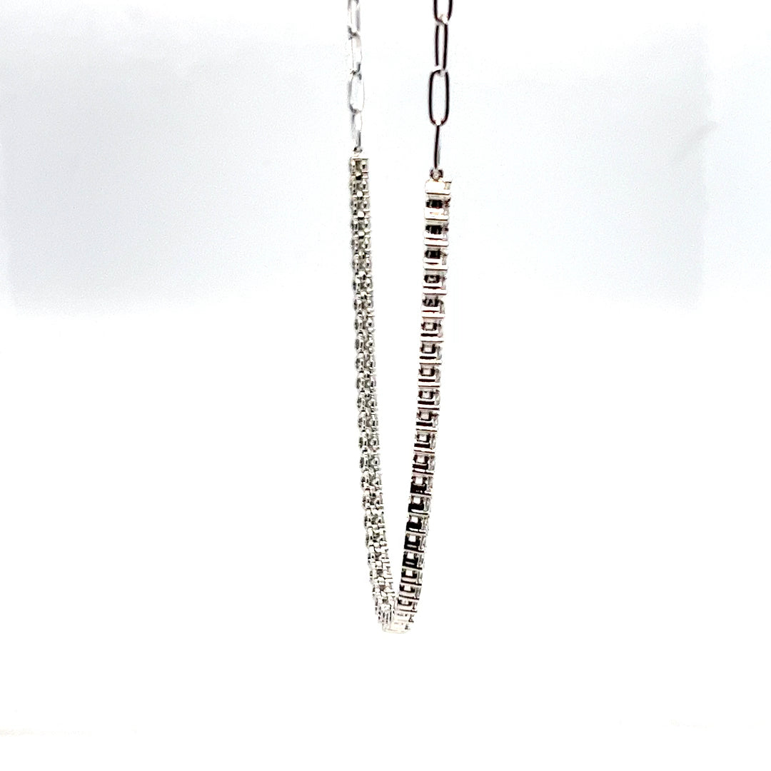14K White Gold Diamond Tennis Necklace