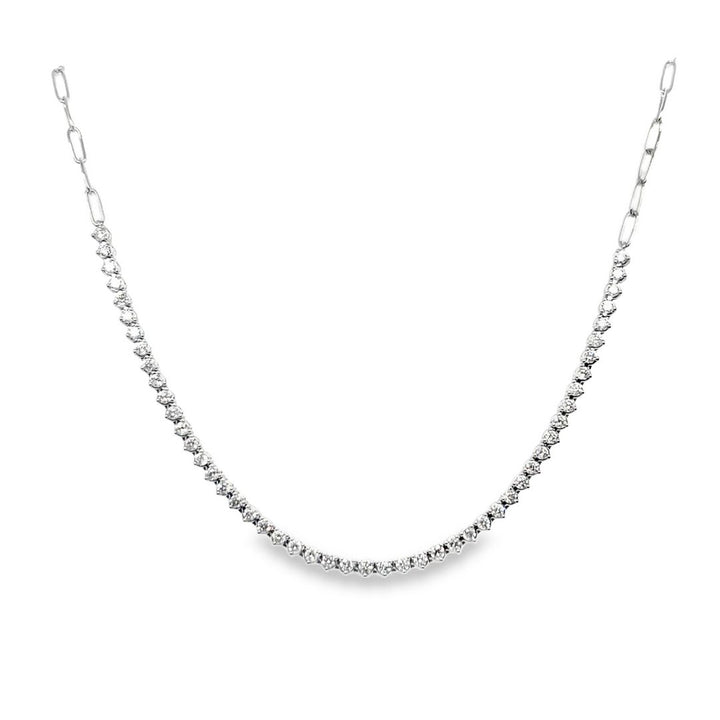 14K White Gold Diamond Tennis Necklace