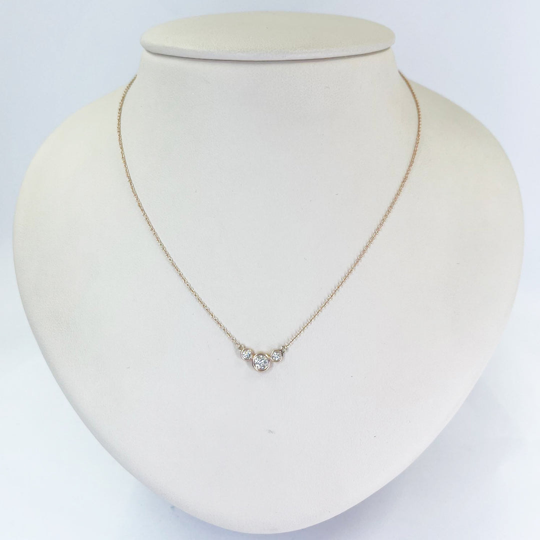 Bezel-Set Diamond Pendant Necklace