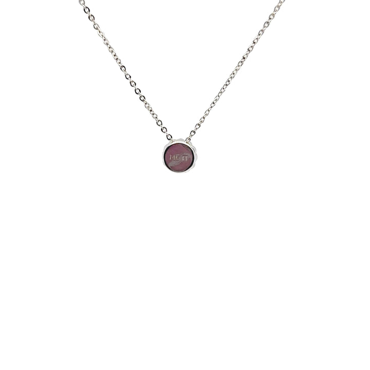 14K White Gold Cluster Diamond Pendant Necklace