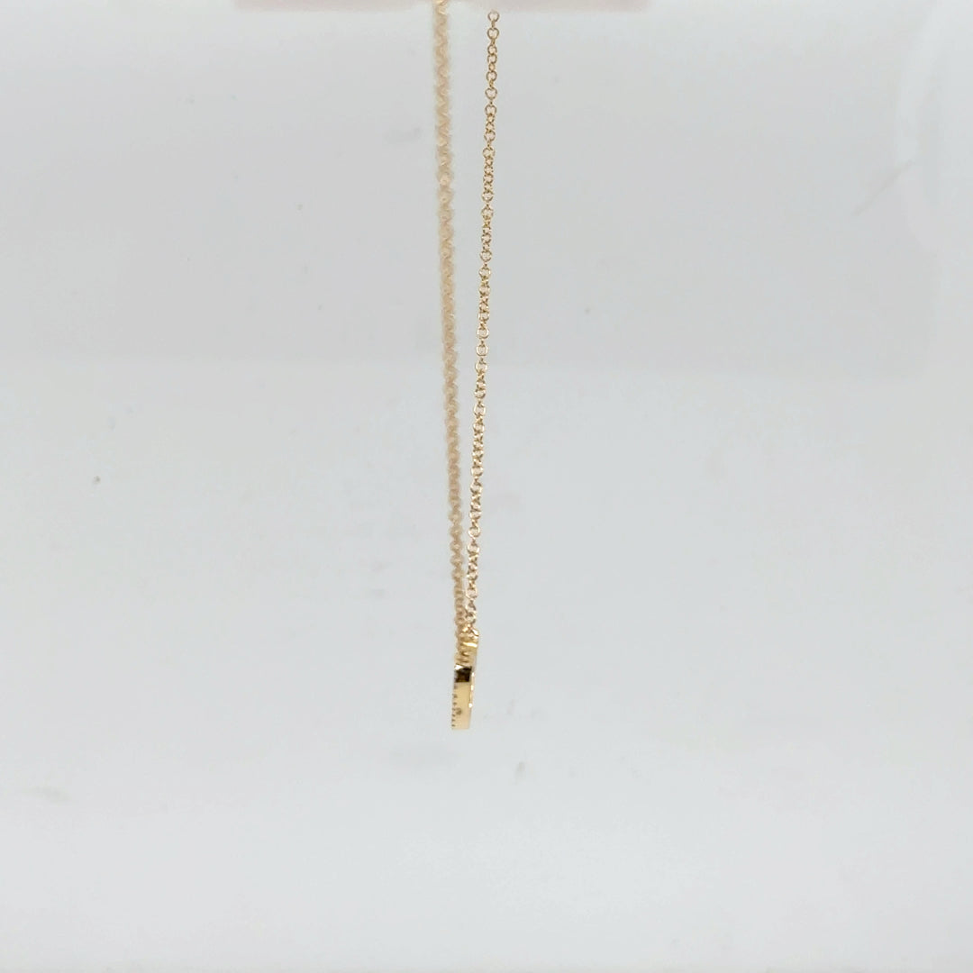 14K Yellow Gold Diamond Heart Necklace