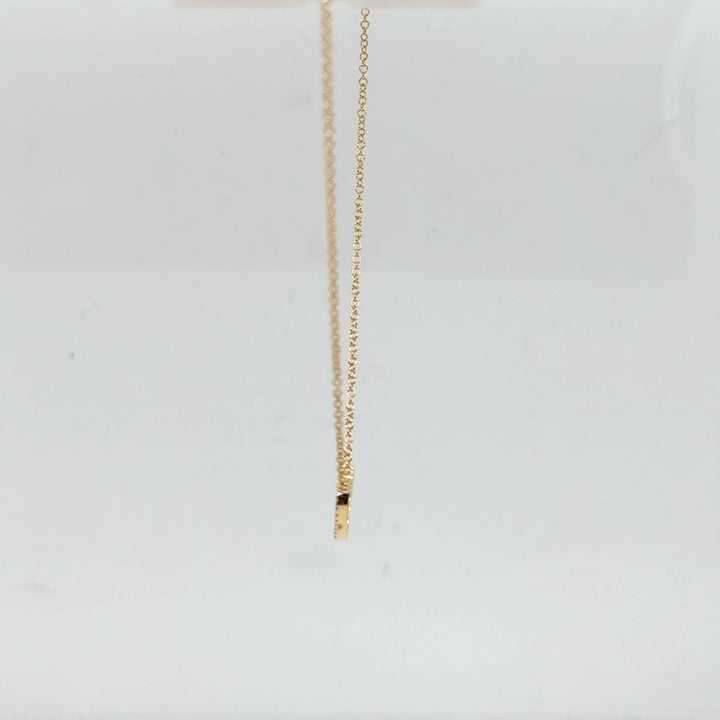 14K Yellow Gold Diamond Heart Necklace