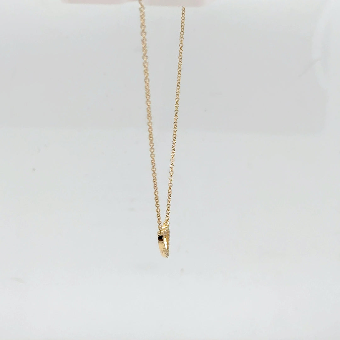 14K Yellow Gold Diamond Heart Necklace
