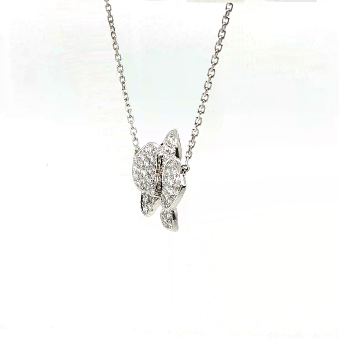 Cartier Caresse D'Orchidees 18K White Gold Diamond Necklace