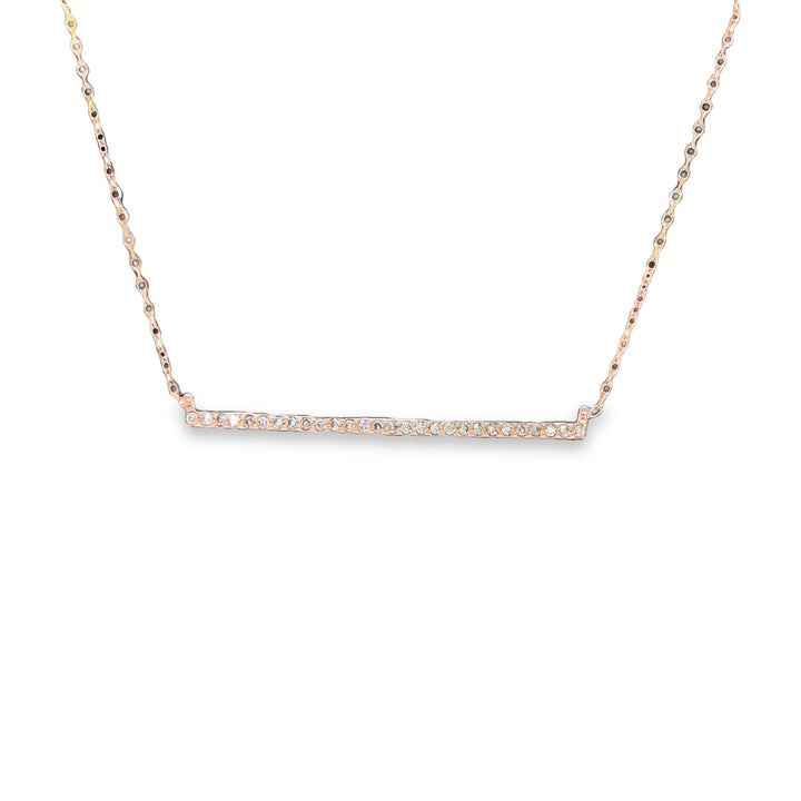 14K Rose Gold Desert Diamond Bar Necklace