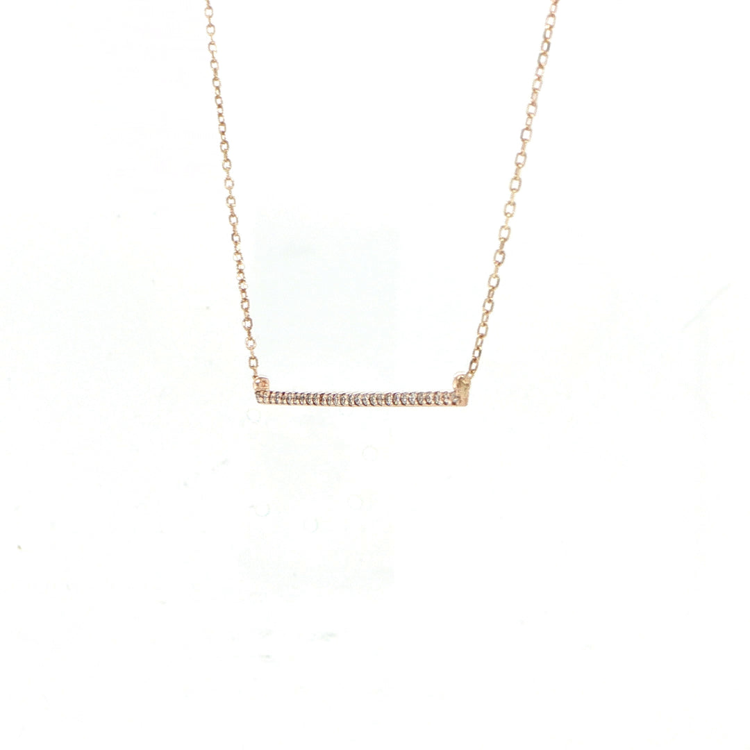 14K Rose Gold Desert Diamond Bar Necklace