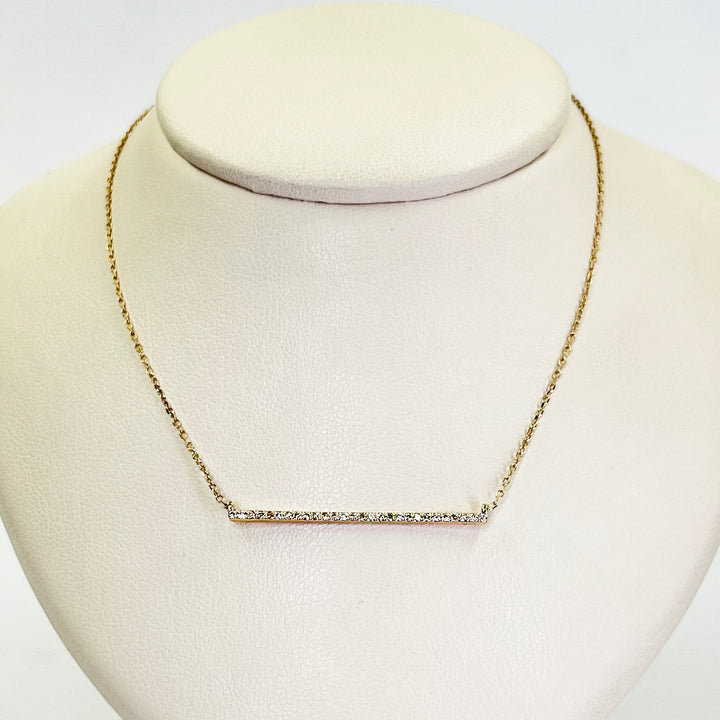 14K Rose Gold Desert Diamond Bar Necklace
