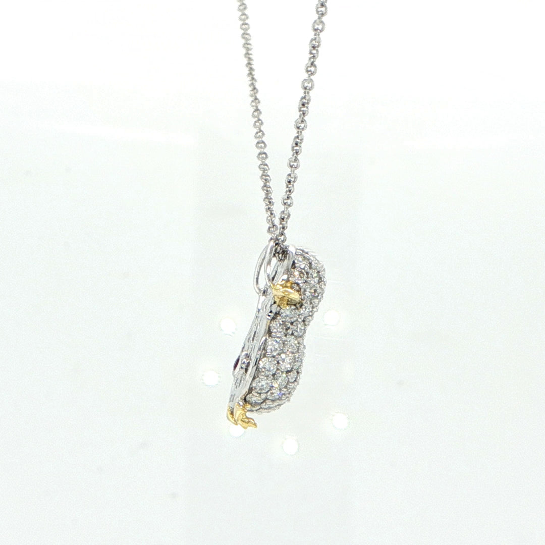 Roberto Coin 18K Two Tone Gold Diamond Chick Pendant Necklace
