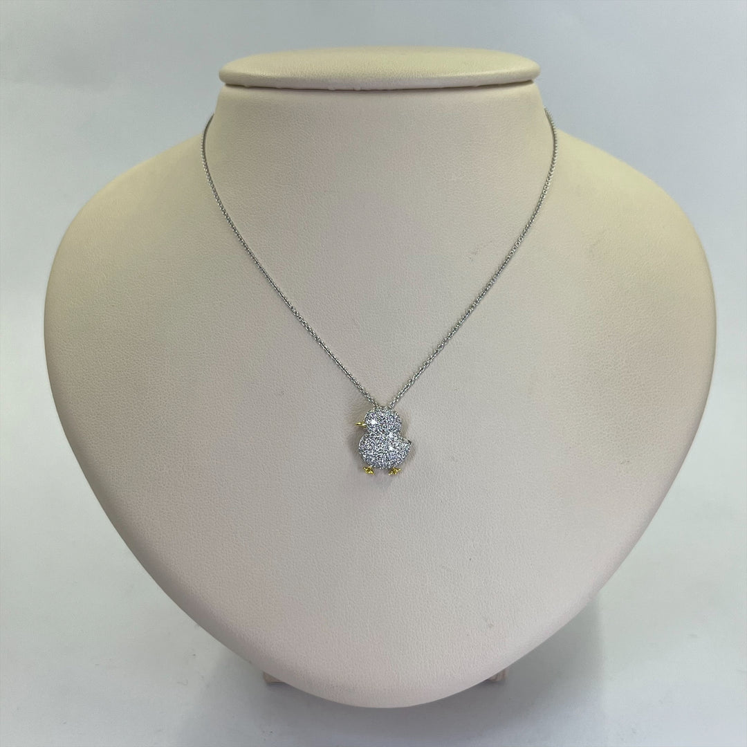 Roberto Coin 18K Two Tone Gold Diamond Chick Pendant Necklace