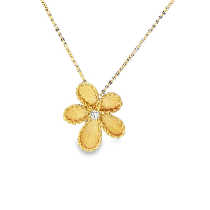 Roberto Coin 18K Yellow Gold Jasmine Flower Pendant Necklace