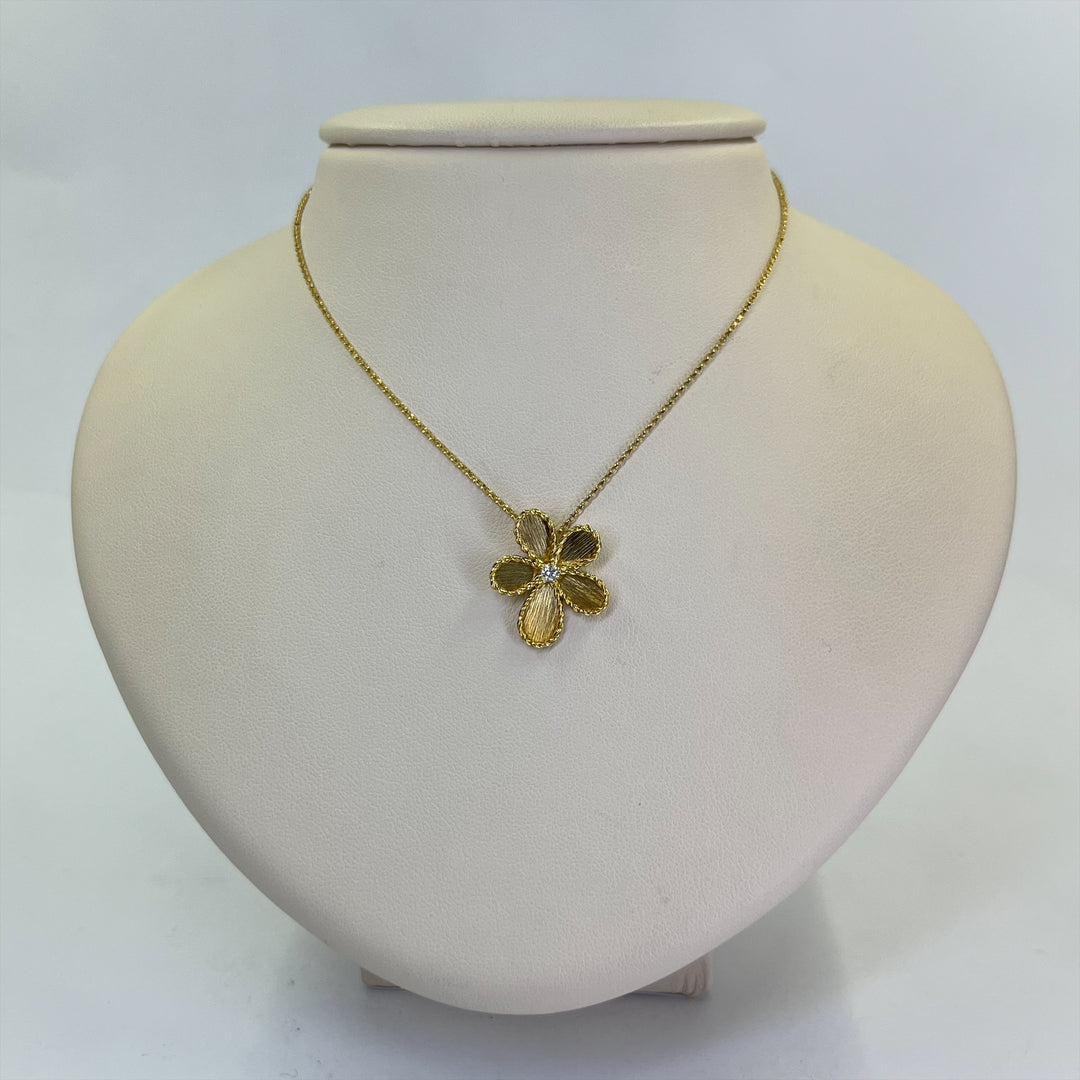 Roberto Coin 18K Yellow Gold Jasmine Flower Pendant Necklace