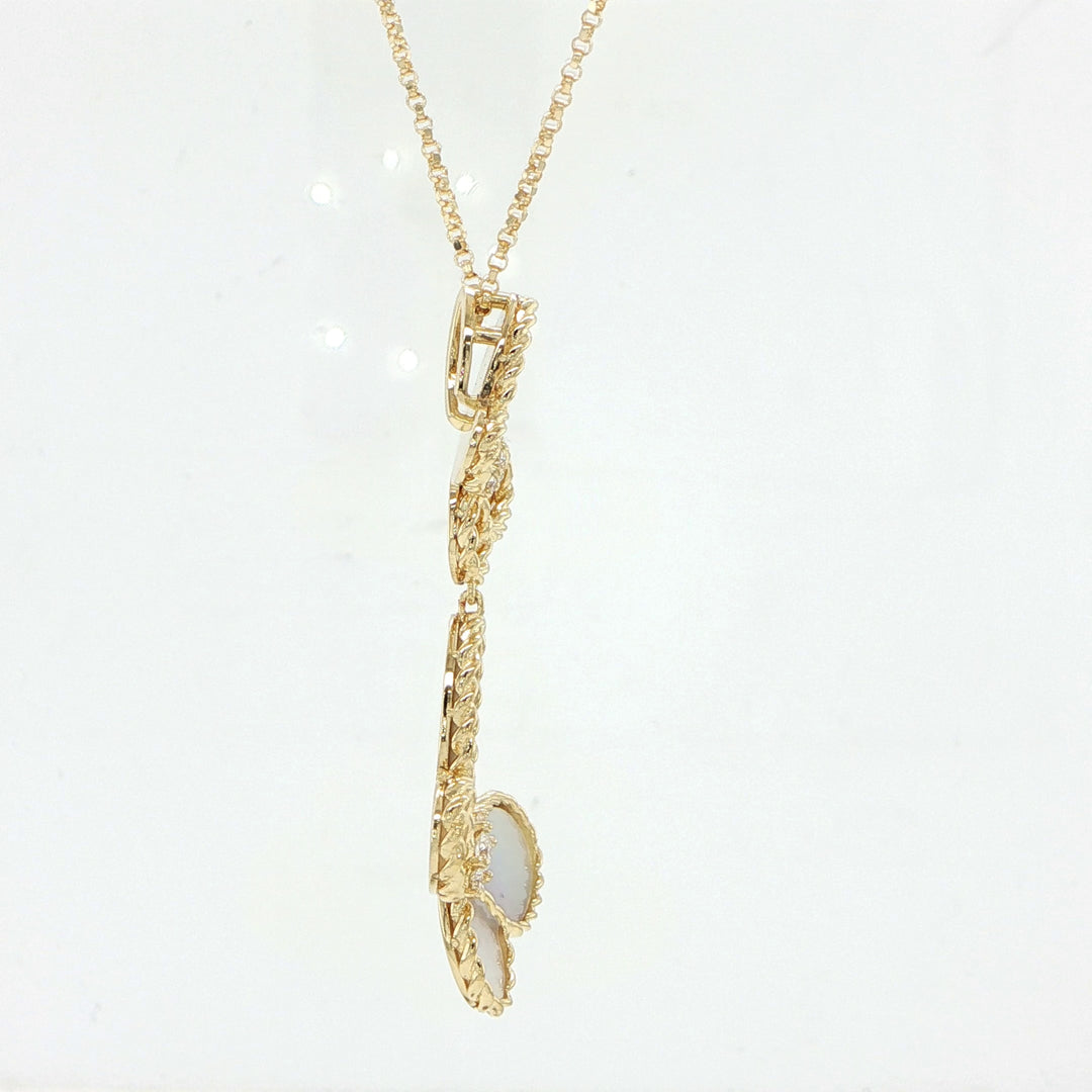 Roberto Coin Jasmine 18K Yellow Gold Mother of Pearl Butterfly Necklace