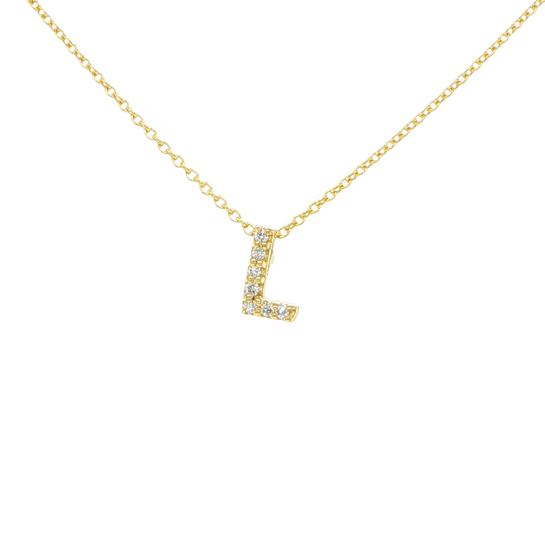 Tiny Treasures Love Letter  "L" Necklace