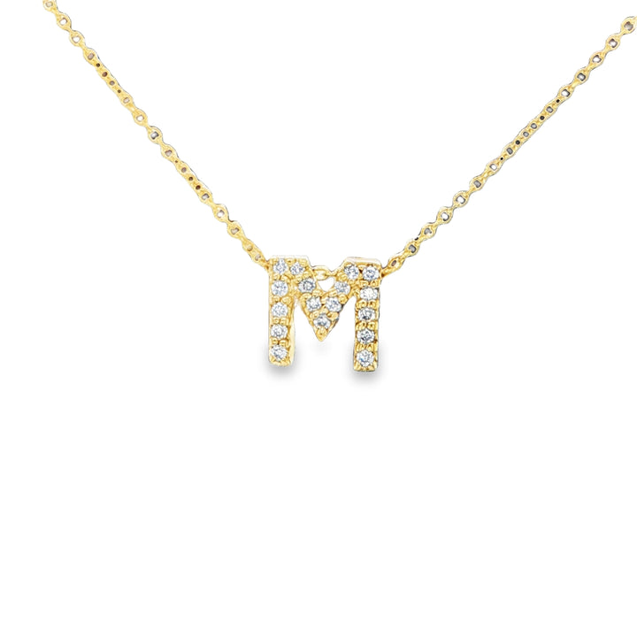Tiny Treasures Love Letter  "M"  Necklace
