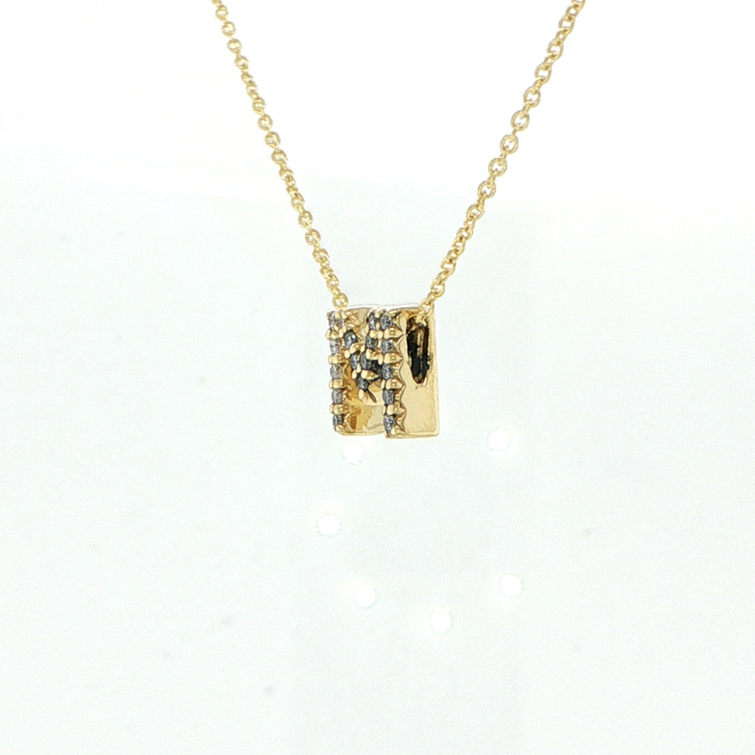 Tiny Treasures Love Letter  "M"  Necklace