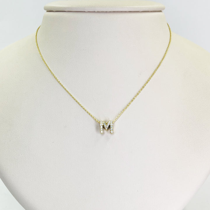 Tiny Treasures Love Letter  "M"  Necklace
