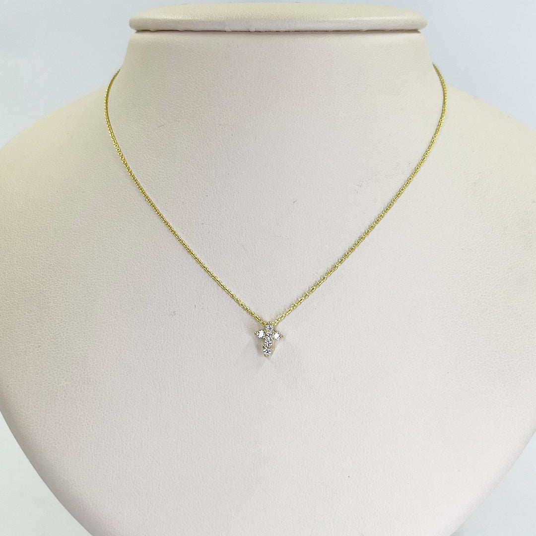 Tiny Treasures Baby Diamond Cross Necklace