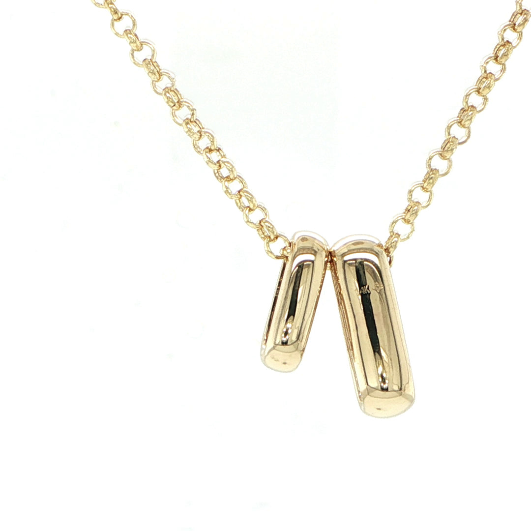 14K Yellow Gold Sliding Diamond Bar Necklace