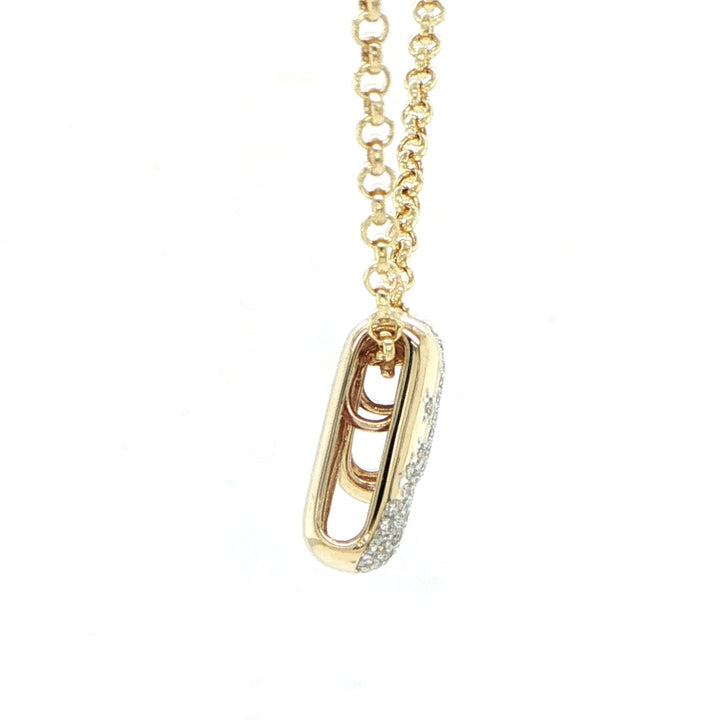 14K Yellow Gold Sliding Diamond Bar Necklace