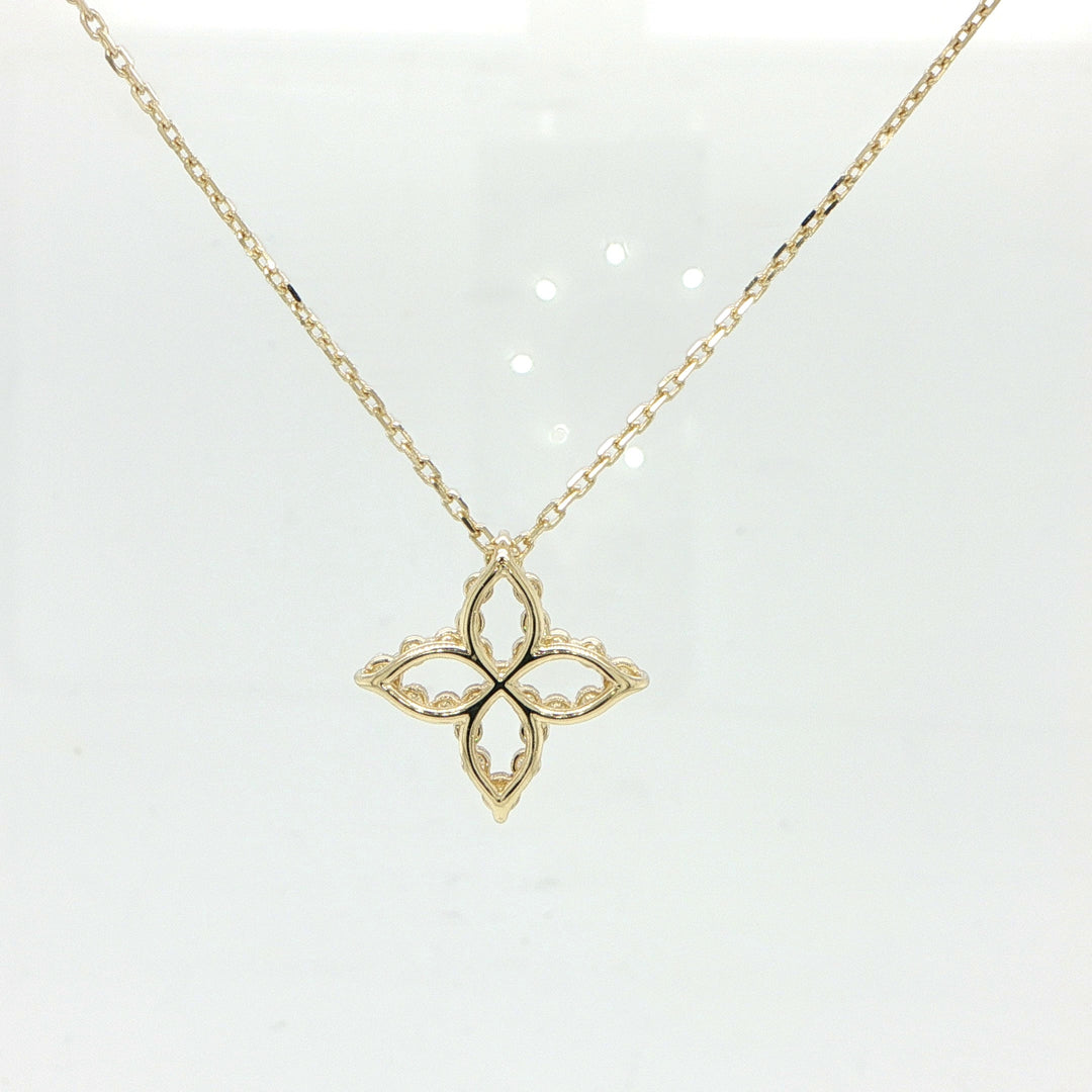 Roberto Coin Princess Outline Tapered Flower Necklace