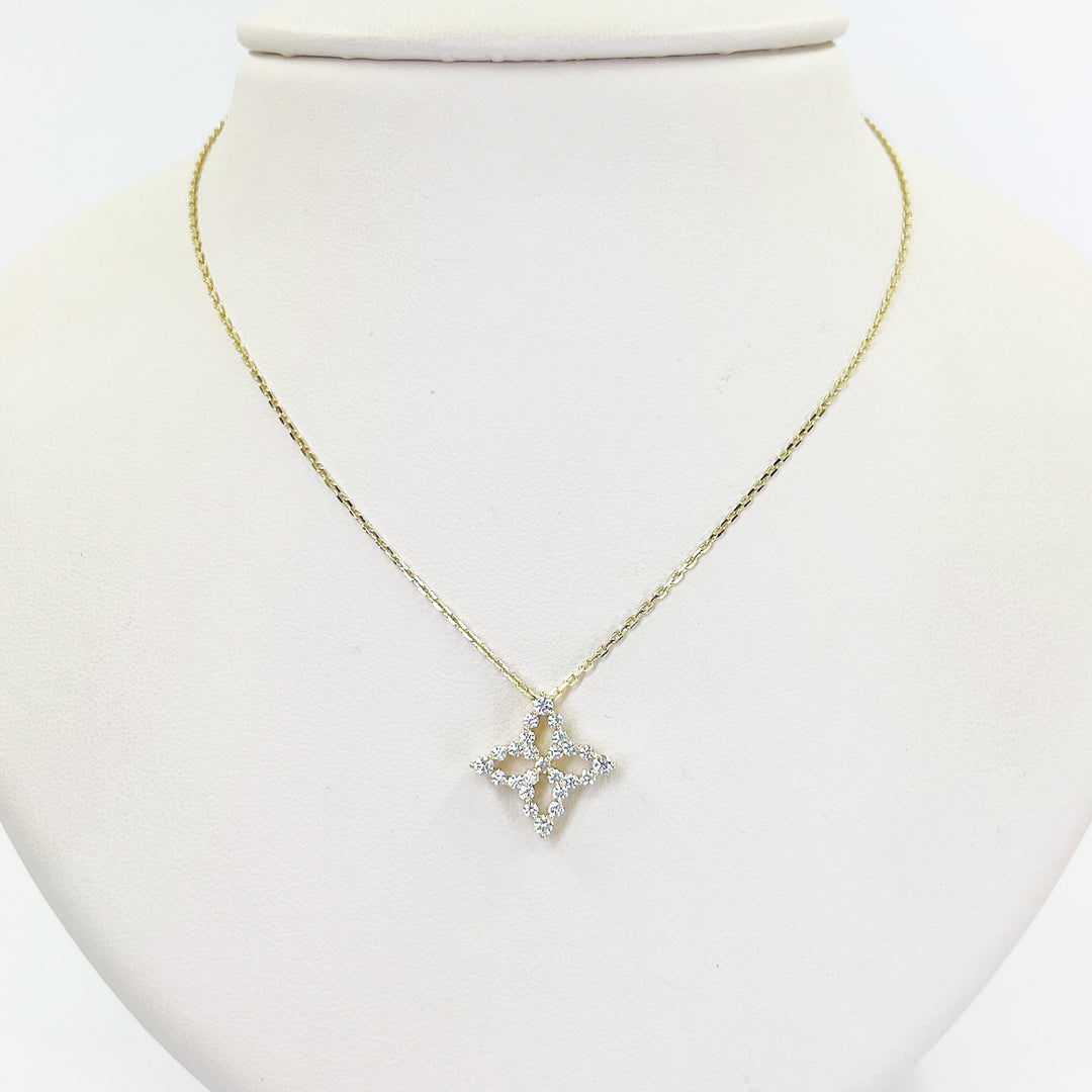 Roberto Coin Princess Outline Tapered Flower Necklace