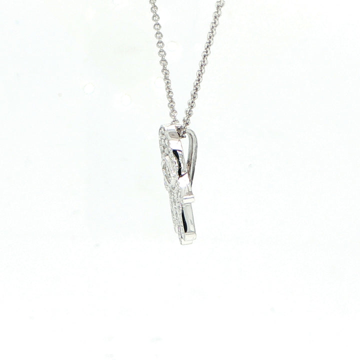 18K White Gold Diamond Hamsa Necklace