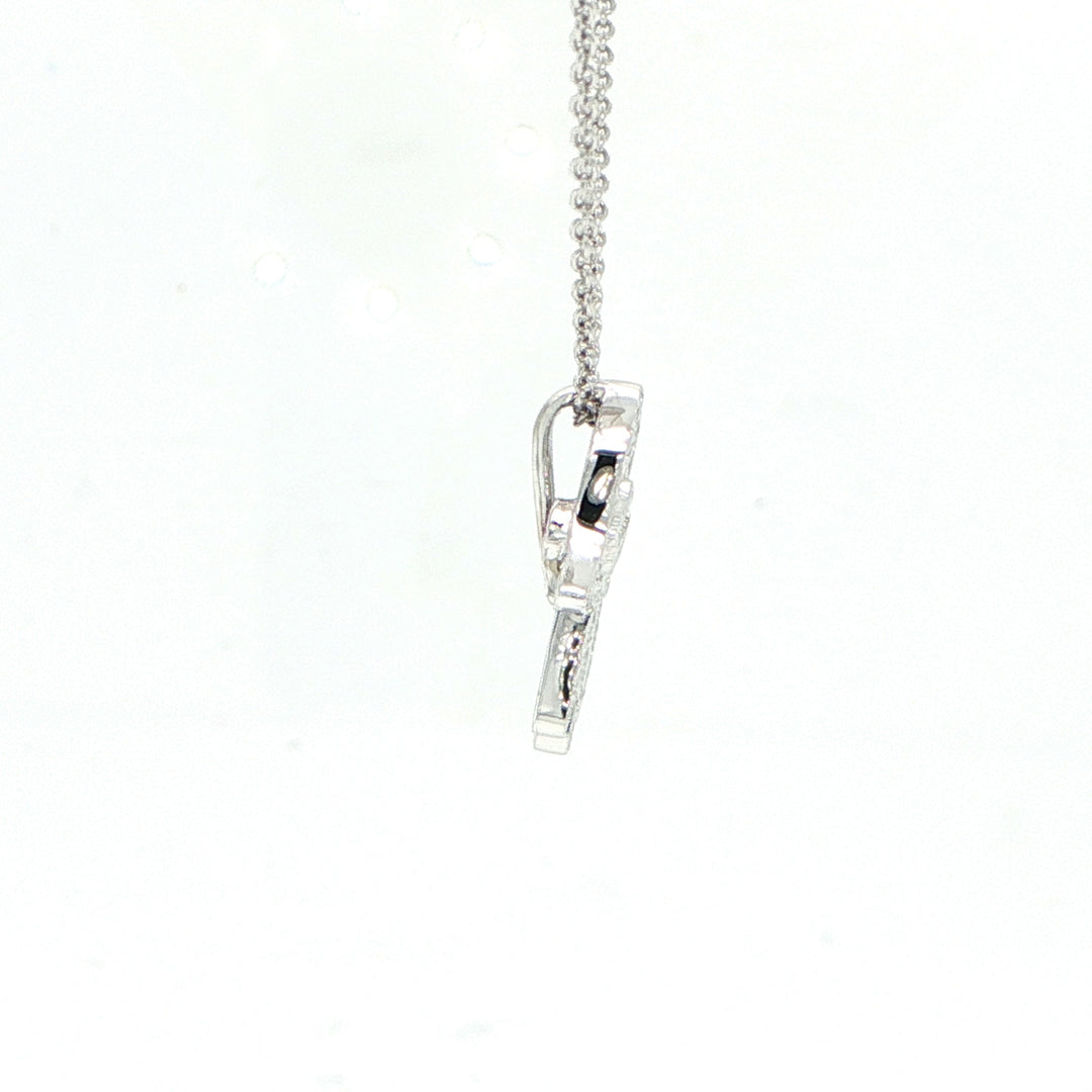 18K White Gold Diamond Hamsa Necklace