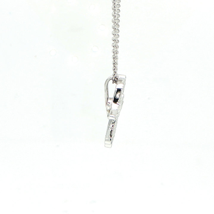 18K White Gold Diamond Hamsa Necklace