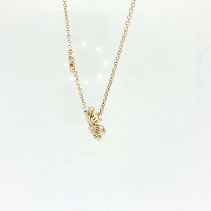 14K White Gold Diamond Flower Necklace