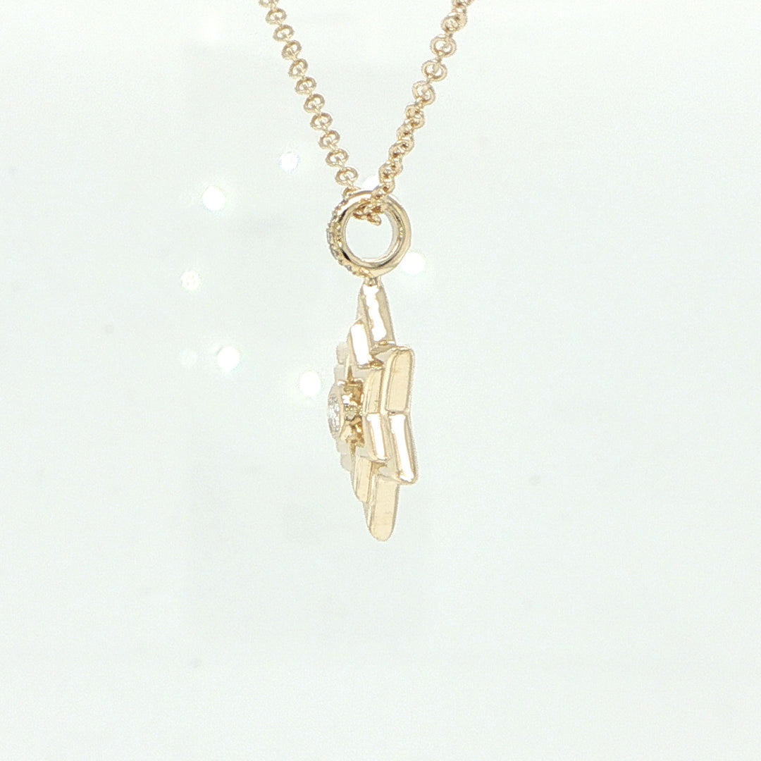 14K Yellow Gold Diamond Star of David Necklace