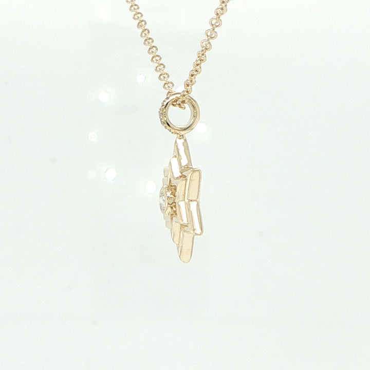 14K Yellow Gold Diamond Star of David Necklace