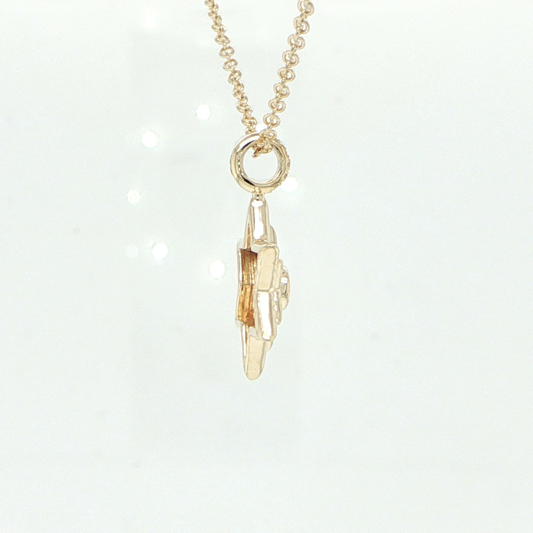 14K Yellow Gold Diamond Star of David Necklace